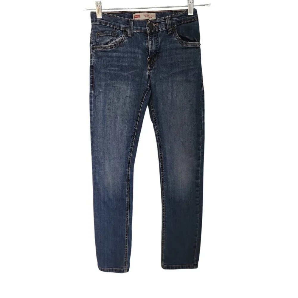 Levis 511 Jeans Performance Slim Boys Size 12 Reg 26x26 Blue Denim Stretch EUC